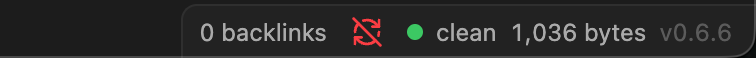 Halfday Rune status bar showing clean state